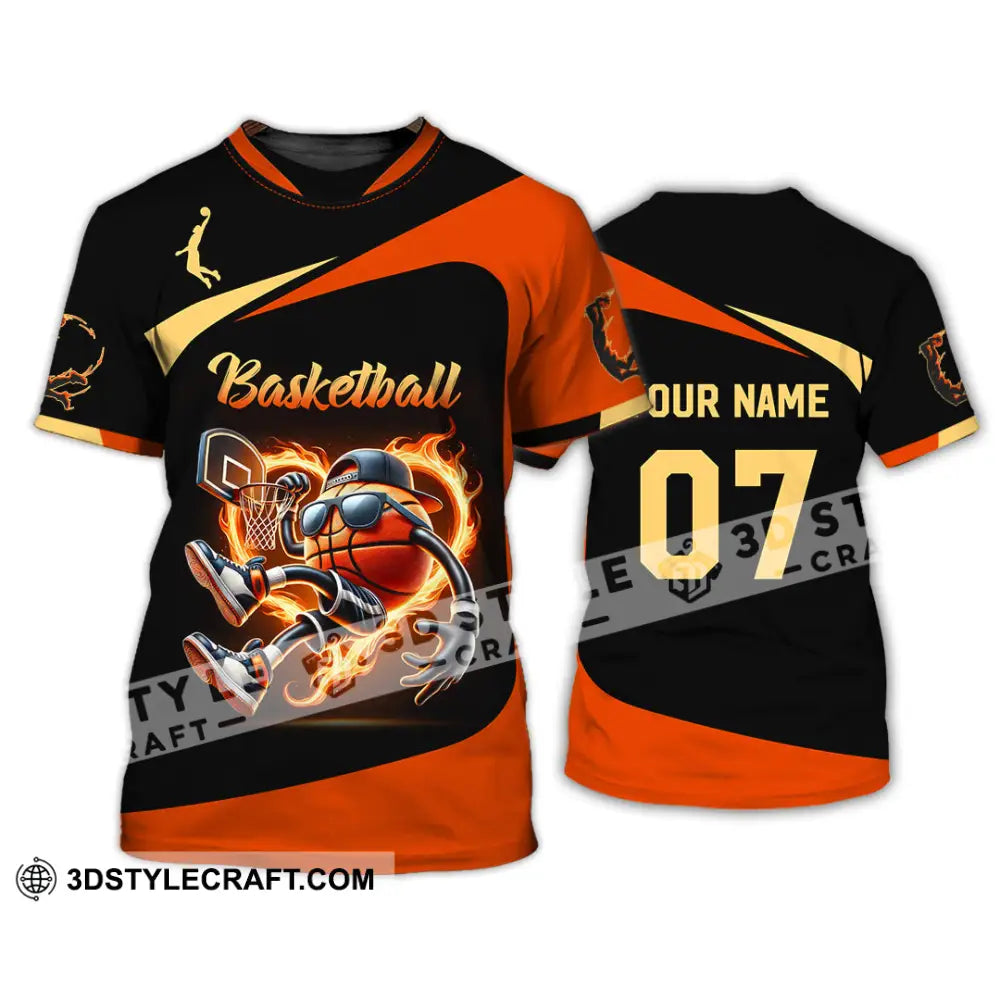 Unisex Shirt Custom Name And Number Basketball Polo Long Sleeve Gift T-Shirt / S T-Shirt