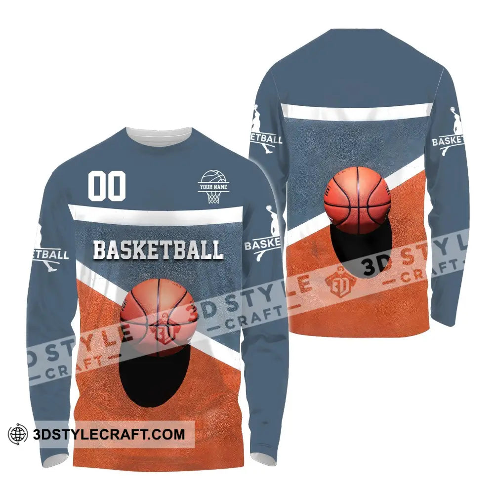 Unisex Shirt Custom Name And Number Basketball Polo Long Sleeve / S T-Shirt