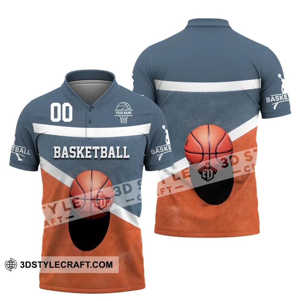 Unisex Shirt Custom Name And Number Basketball Polo Long Sleeve / S T-Shirt