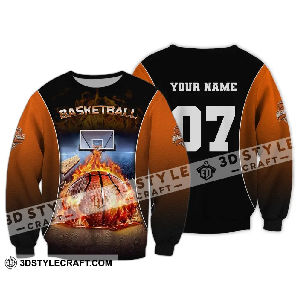 Unisex Shirt Custom Name And Number Basketball T-Shirt Gift For Player Long Sleeve / S