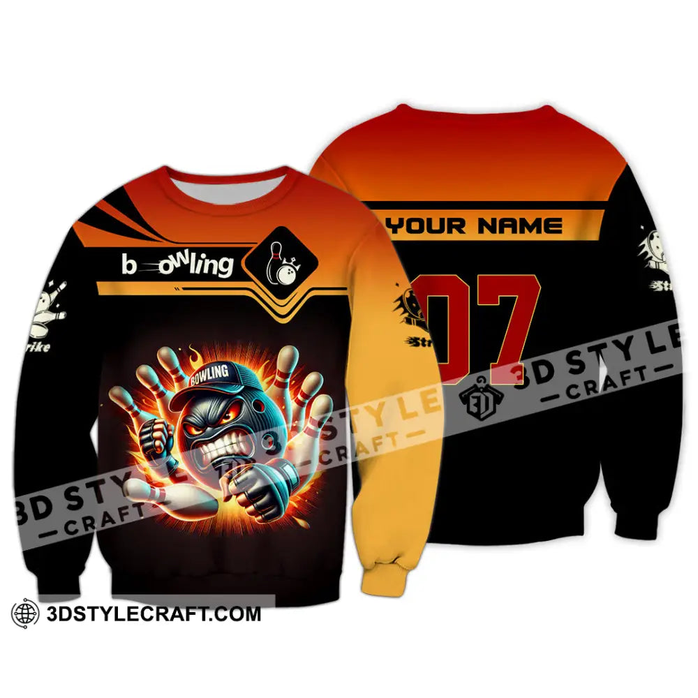 Unisex Shirt Custom Name And Number Bowling Polo Long Sleeve T-Shirt / S T-Shirt