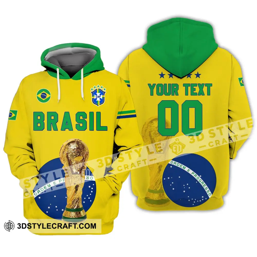 Unisex Shirt - Custom Name And Number Brazil Go Champions Selecao Campeao Sport Hoodie / S T-Shirt