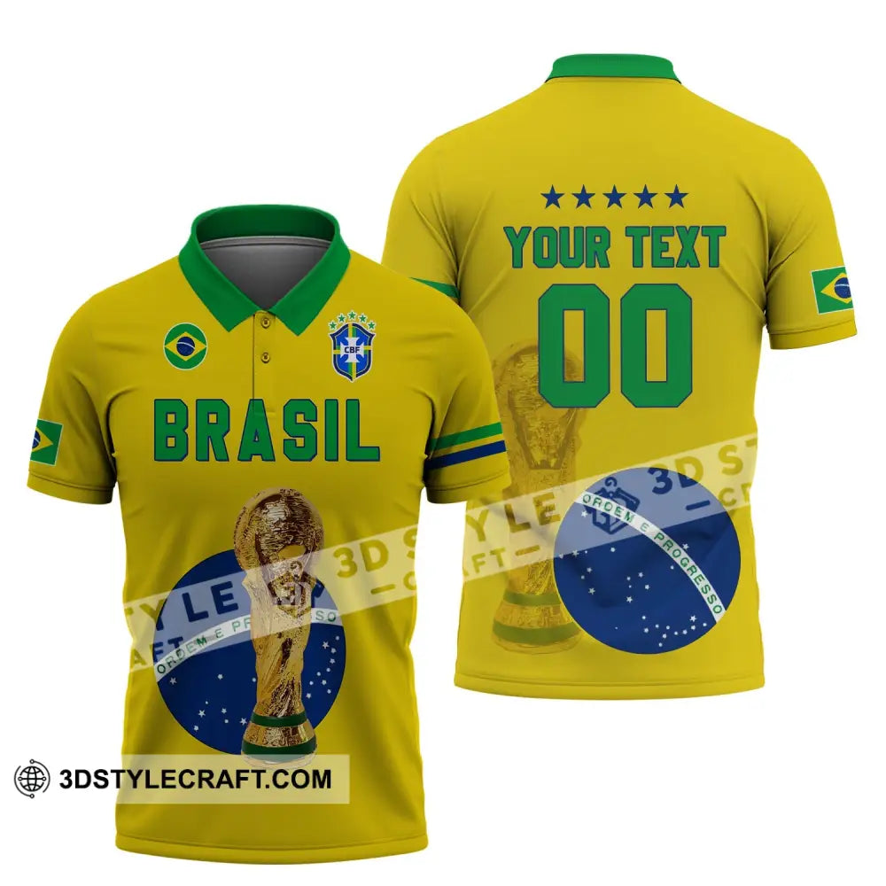 Unisex Shirt - Custom Name And Number Brazil Go Champions Selecao Campeao Sport Polo / S T-Shirt