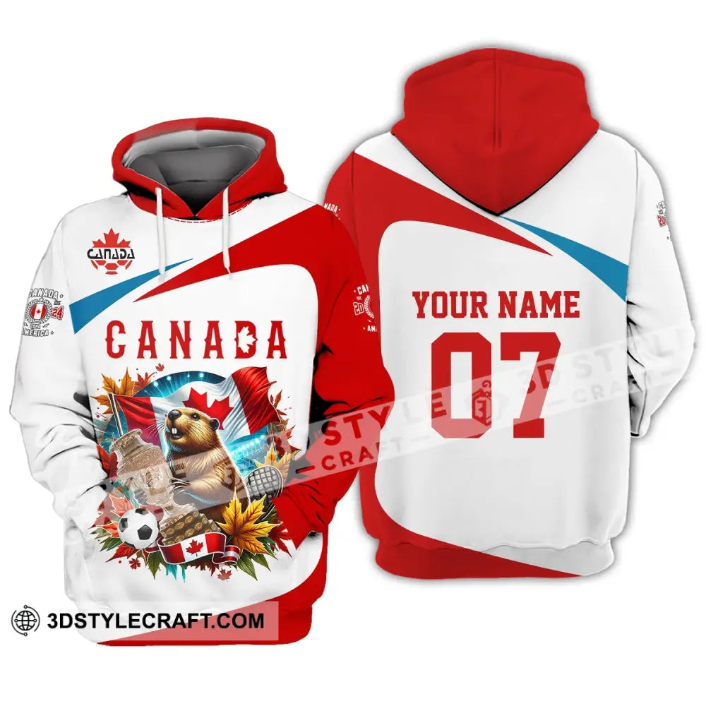 Unisex Shirt - Custom Name And Number Canada Team Copa 2024 Hoodie / S T-Shirt