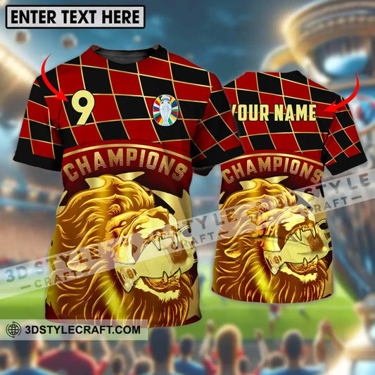 Unisex Shirt - Custom Name And Number Champions Gold Lion T-Shirt