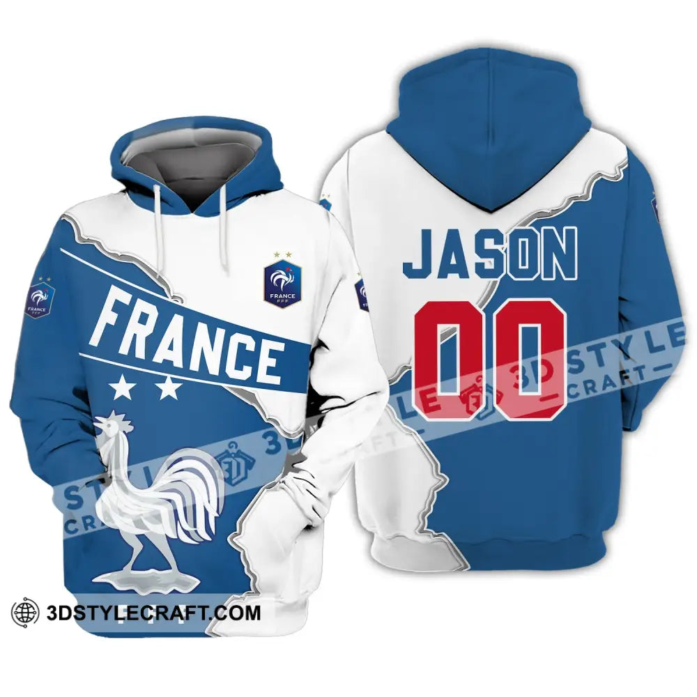 Unisex Shirt - Custom Name And Number Chicken France Fff Team Lover Euro 2024 Hoodie / S T-Shirt