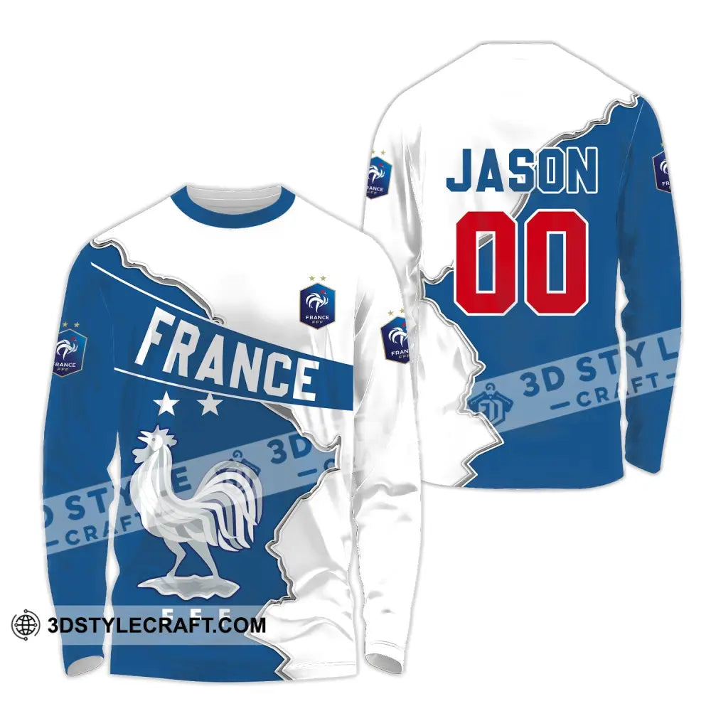 Unisex Shirt - Custom Name And Number Chicken France Fff Team Lover Euro 2024 Long Sleeve / S