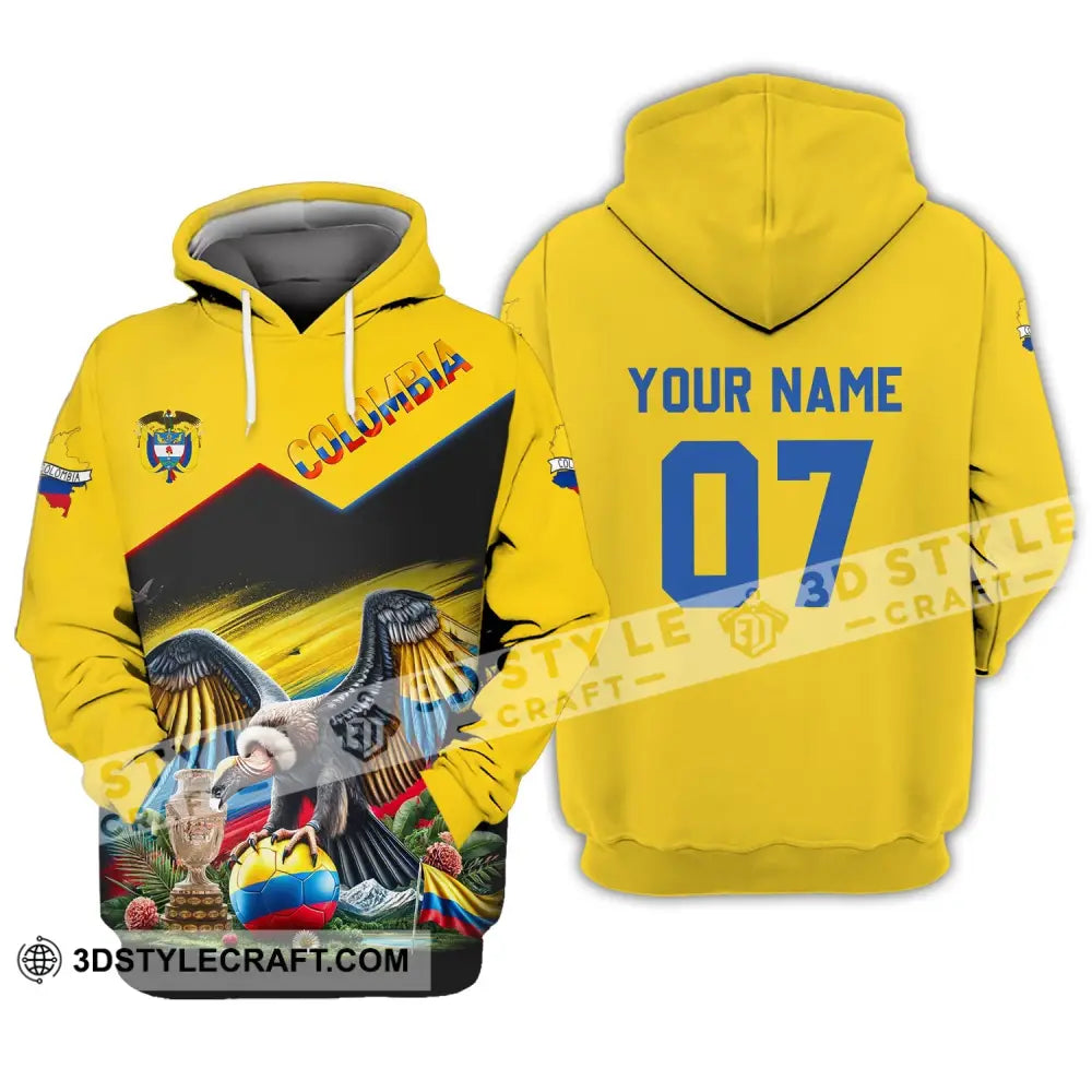 Unisex Shirt - Custom Name And Number Colombia National Team Cup Hoodie / S T-Shirt