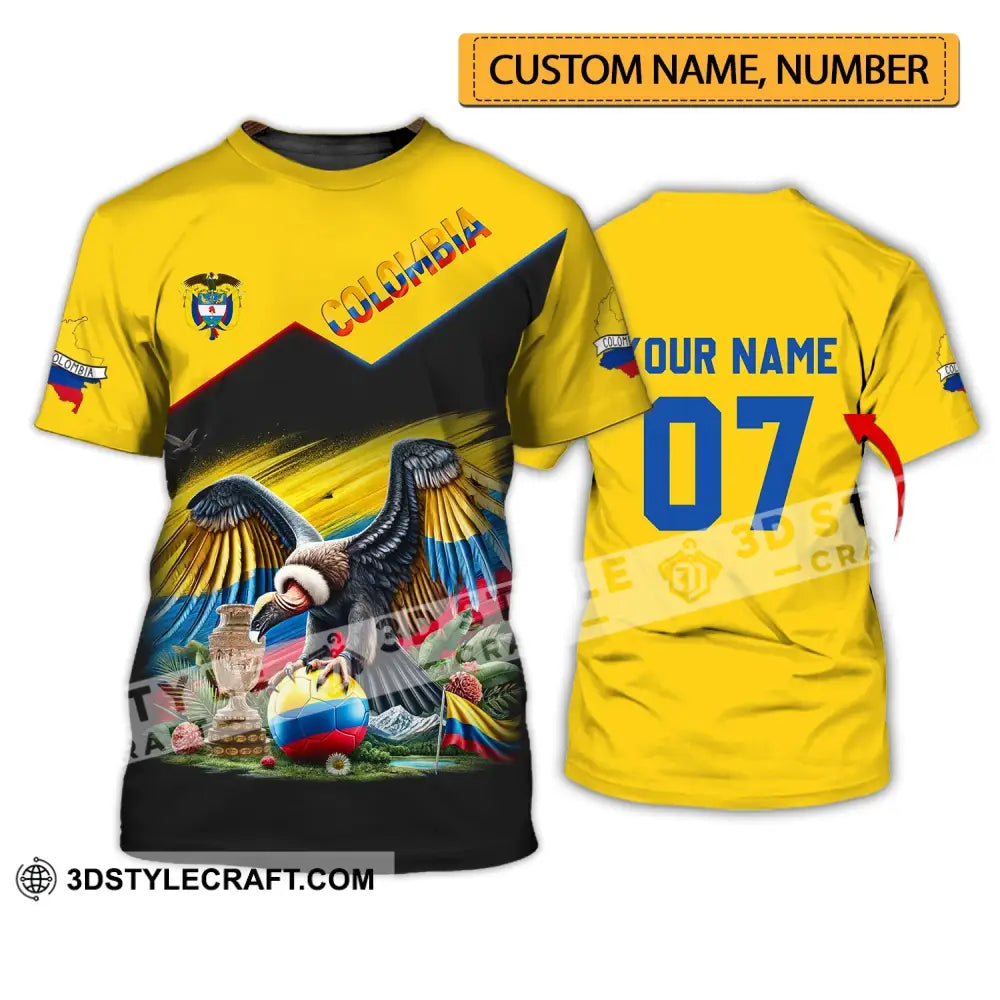 Unisex Shirt - Custom Name And Number Colombia National Team Cup T-Shirt