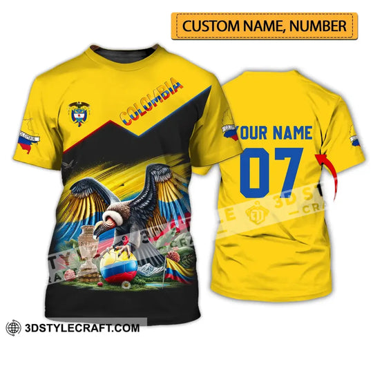 Unisex Shirt - Custom Name And Number Shirt, Colombia National Team Cup style option 1