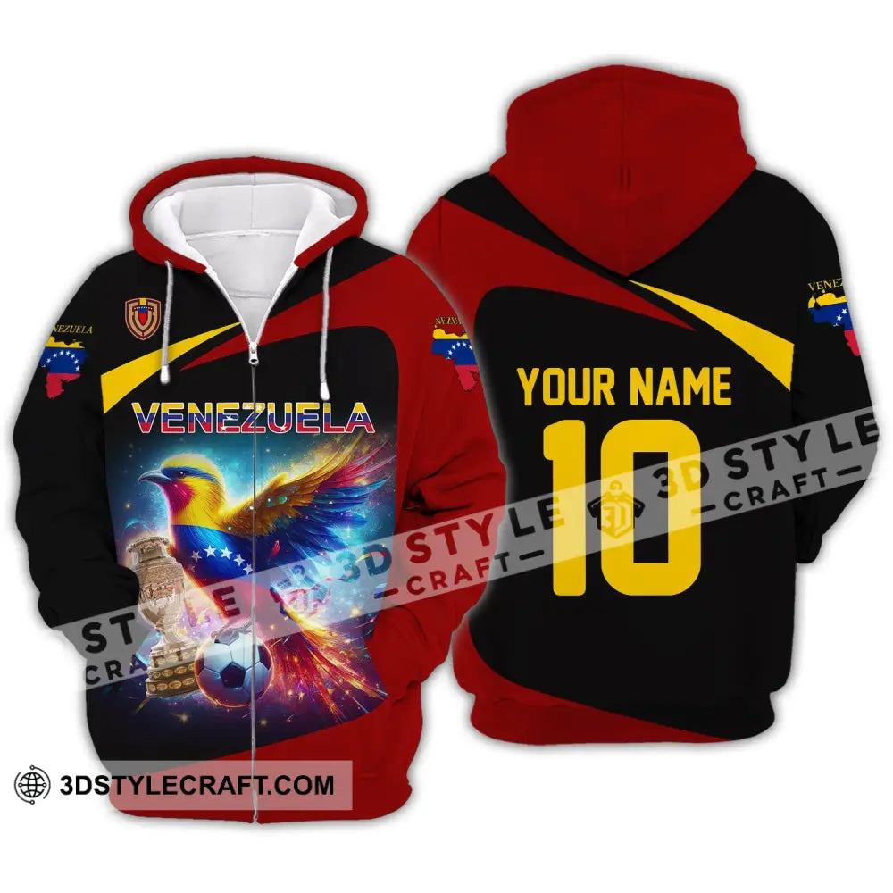 Unisex Shirt - Custom Name And Number Copa 2024 Cup Sport Venezuela Team Zipper Hoodie / S T-Shirt