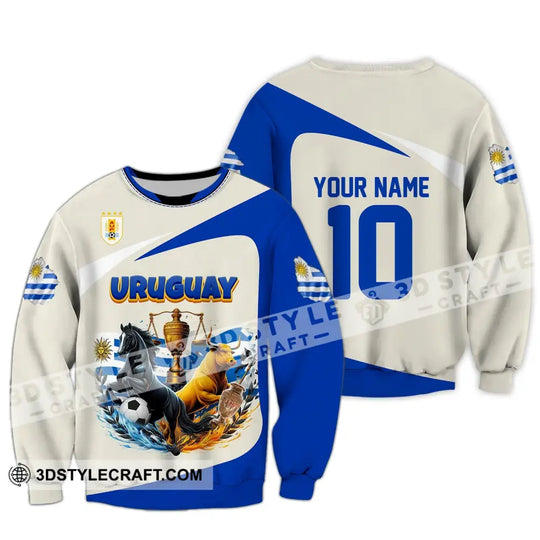 Unisex Shirt - Custom Name And Number COPA 2024 Sport Shirt, Uruguay Flag Color style option 4