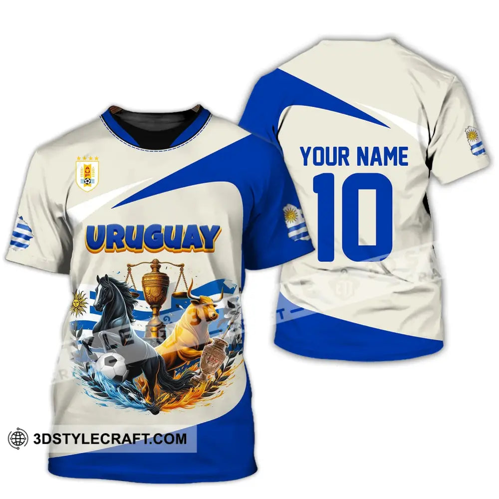 Unisex Shirt - Custom Name And Number Copa 2024 Sport Uruguay Flag Color T-Shirt / S T-Shirt