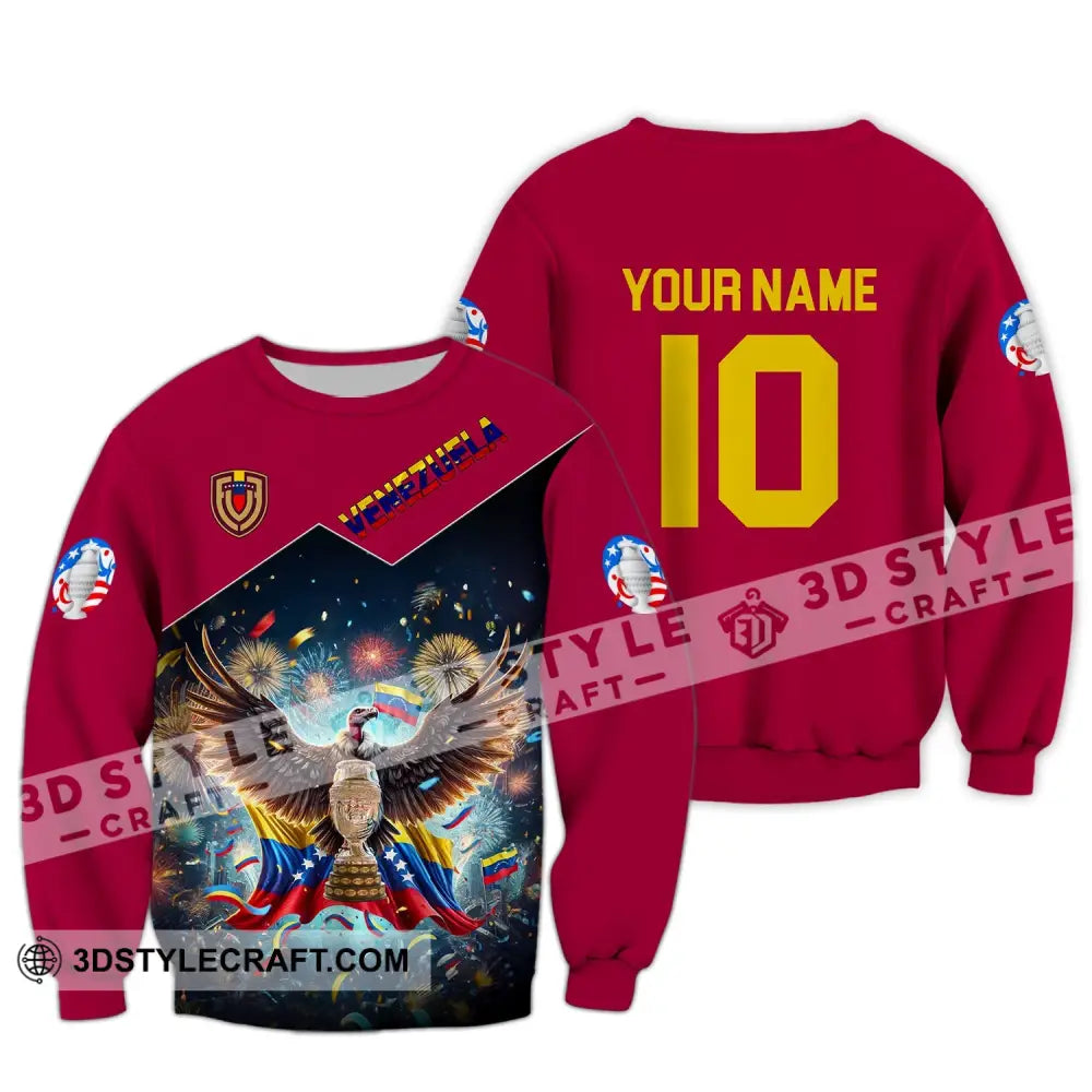 Unisex Shirt - Custom Name And Number Copa 2024 Sport Venezuela Team Long Sleeve / S T-Shirt