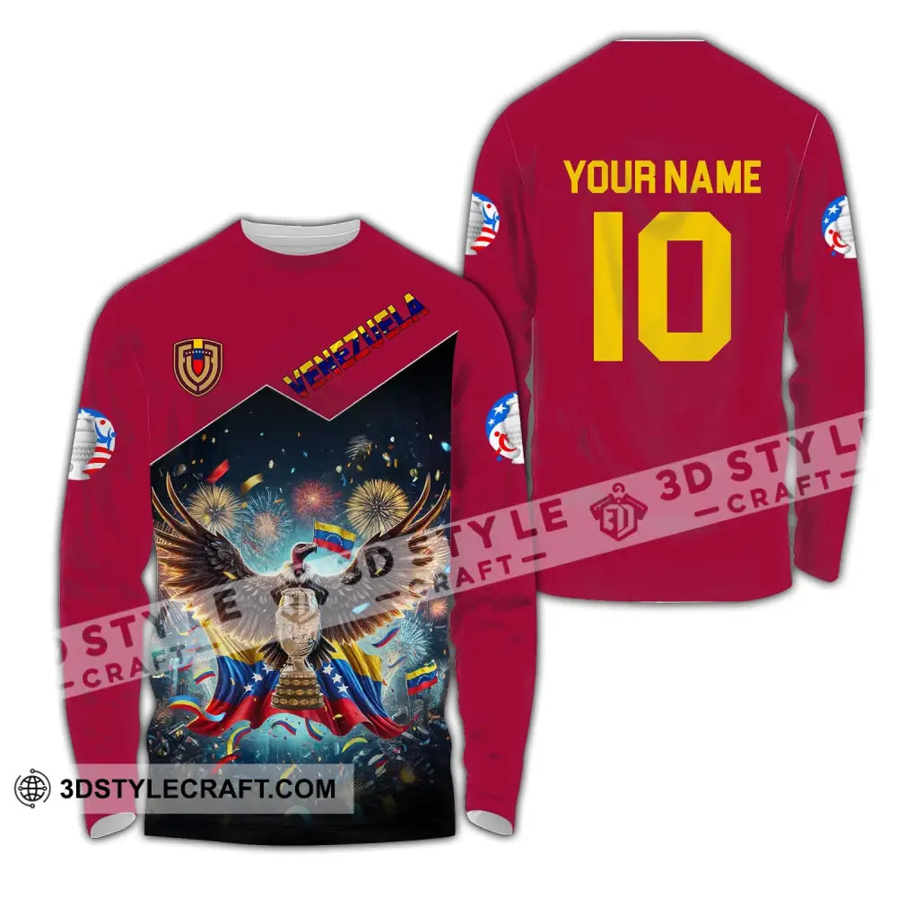 Unisex Shirt - Custom Name And Number Copa 2024 Sport Venezuela Team Long Sleeve / S T-Shirt