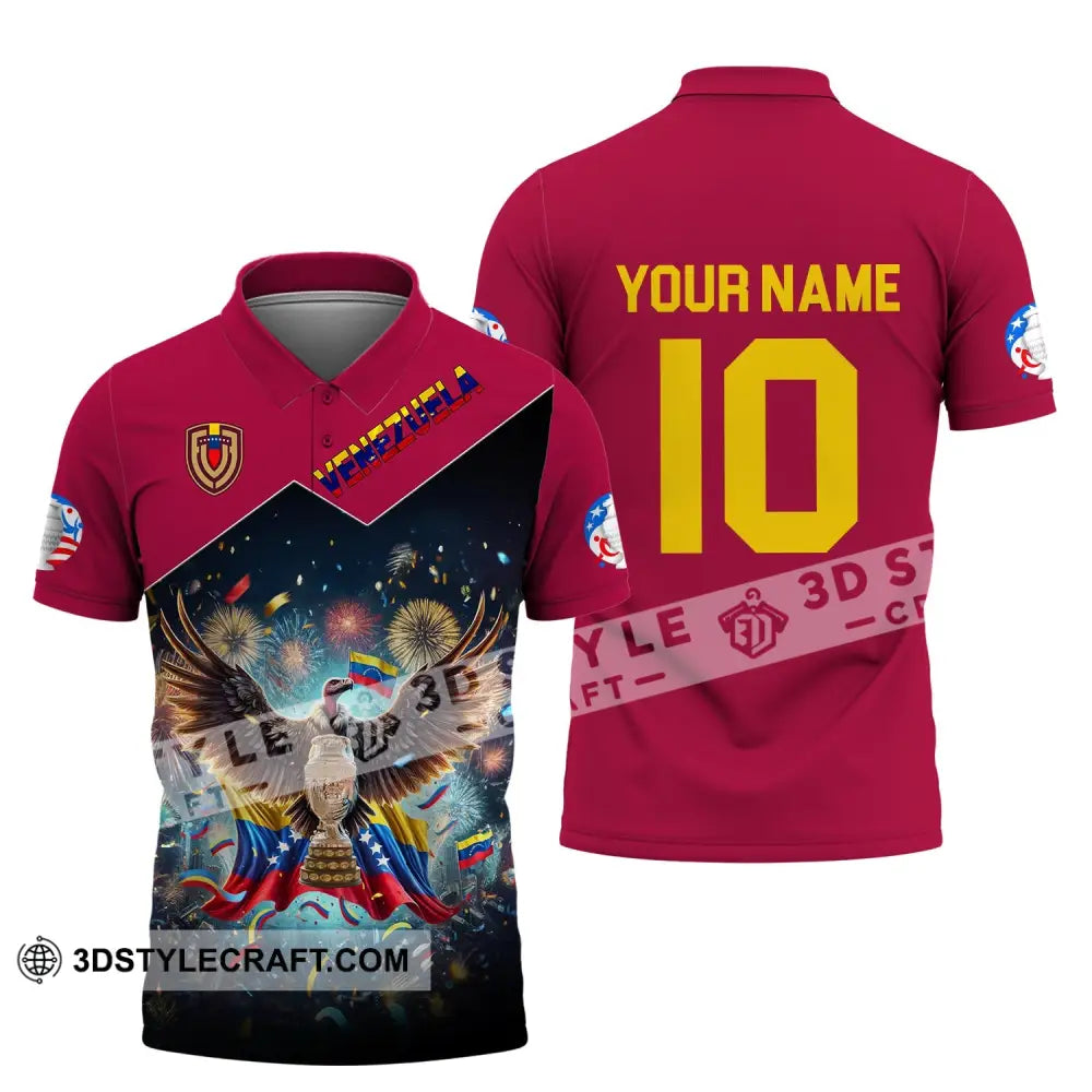 Unisex Shirt - Custom Name And Number Copa 2024 Sport Venezuela Team Polo / S T-Shirt