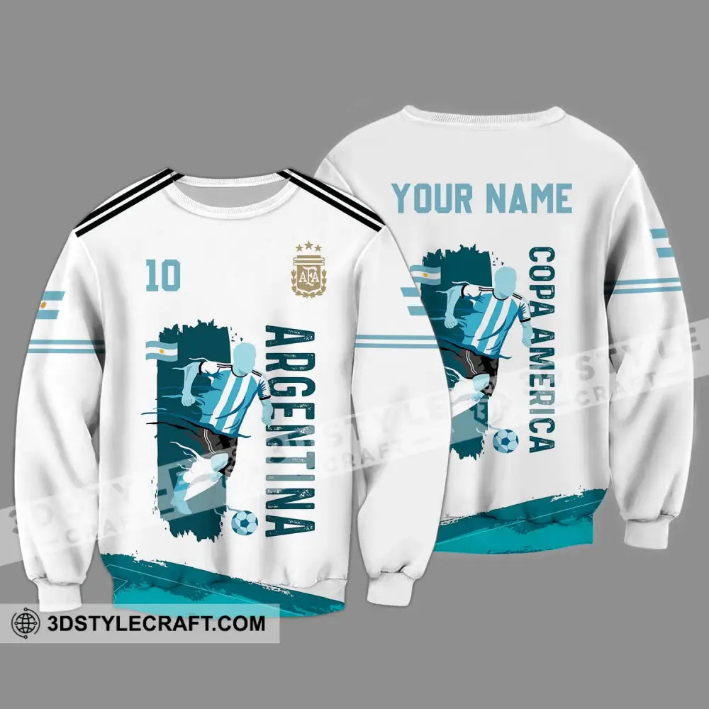 Unisex Shirt - Custom Name And Number Copa America Argentina Long Sleeve / S T-Shirt