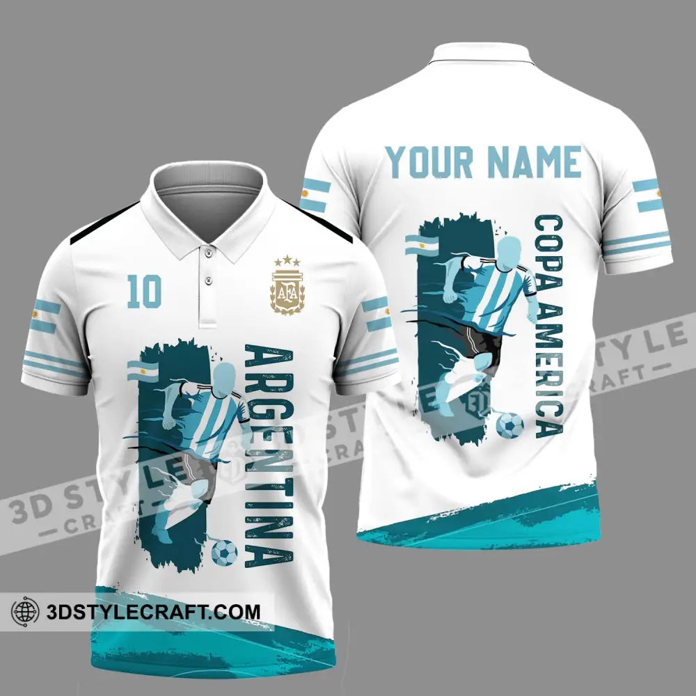 Unisex Shirt - Custom Name And Number Copa America Argentina Polo / S T-Shirt