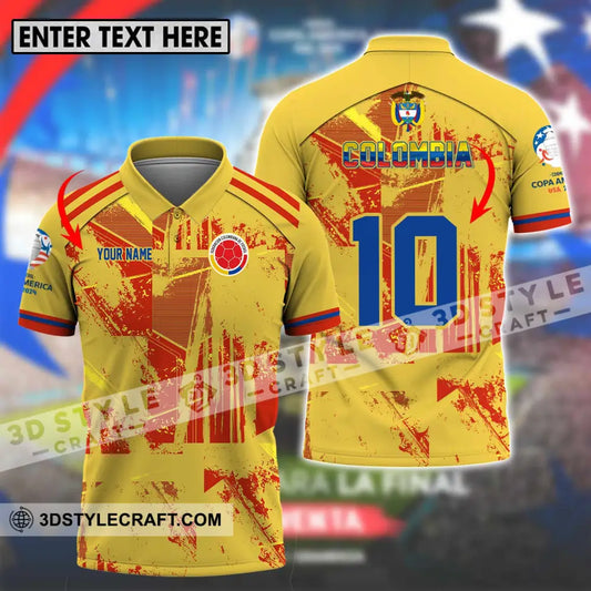 Unisex Shirt - Custom Name And Number Copa America Golden Colombia T-Shirt