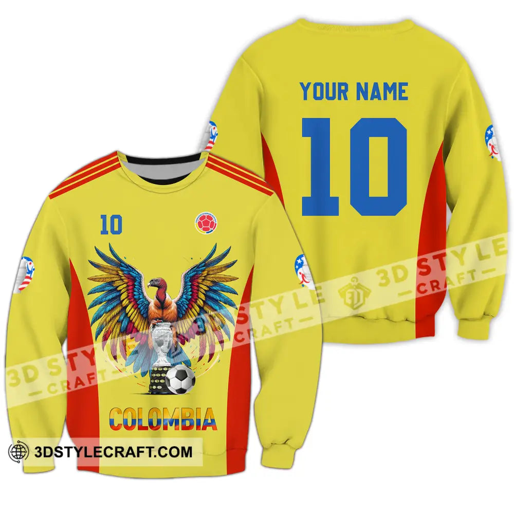 Unisex Shirt - Custom Name And Number Copa America Sport Colombia Long Sleeve / S T-Shirt