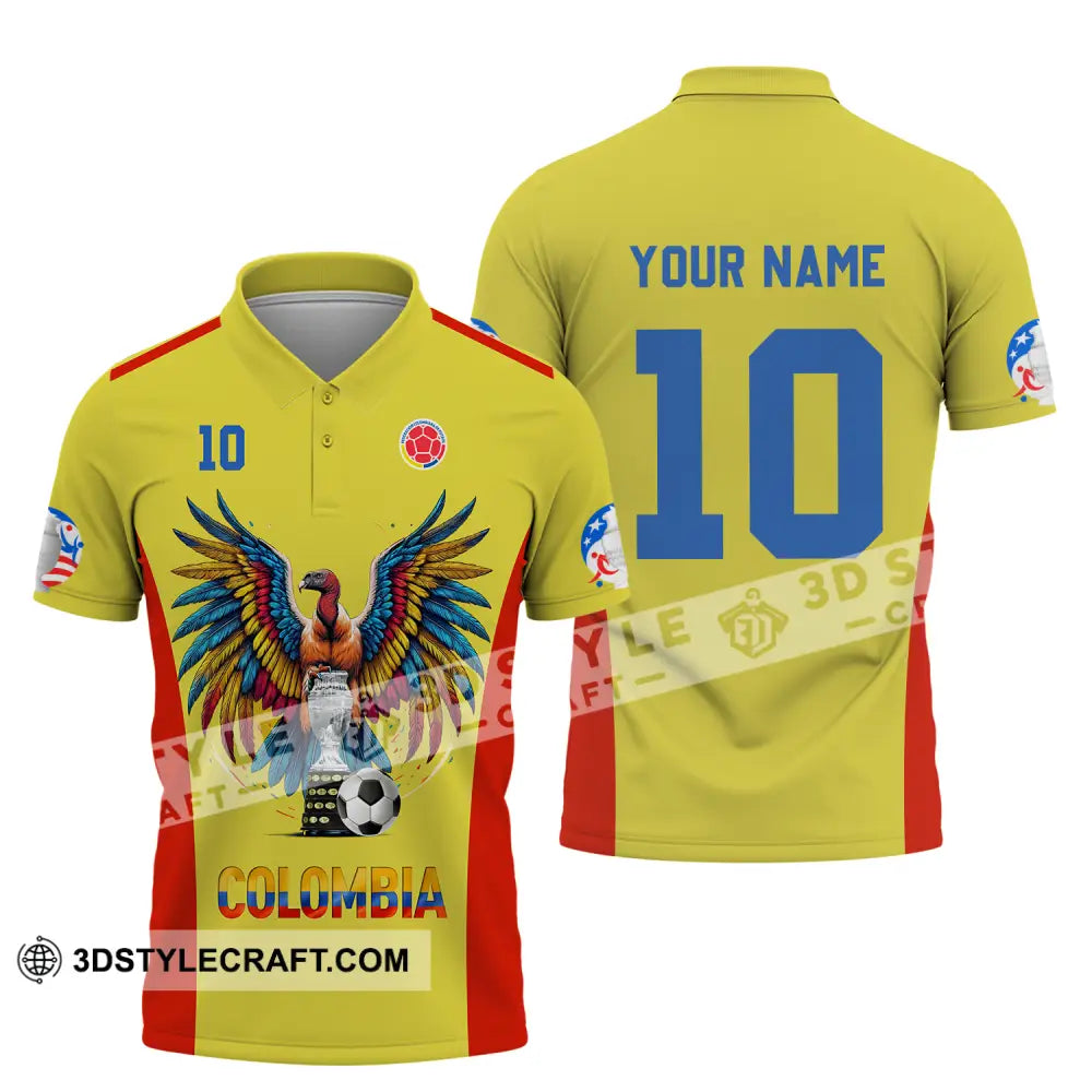 Unisex Shirt - Custom Name And Number Copa America Sport Colombia Polo / S T-Shirt