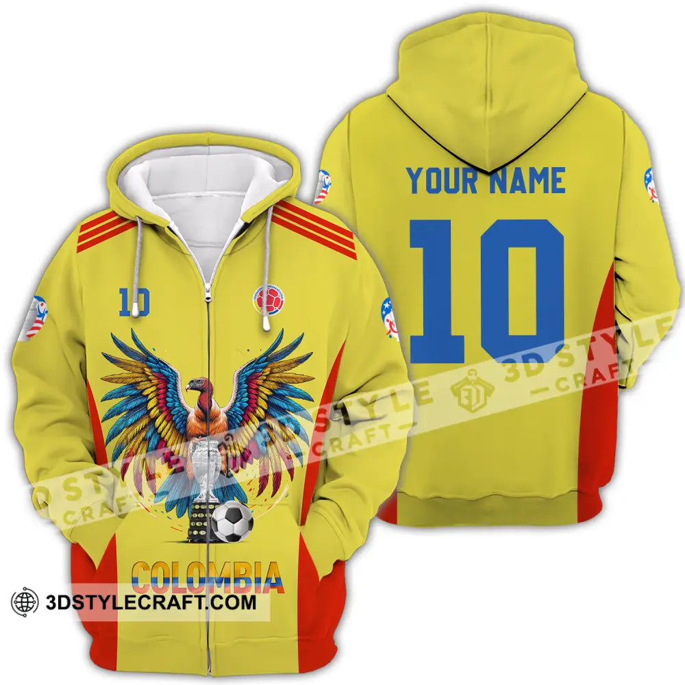 Unisex Shirt - Custom Name And Number Copa America Sport Colombia Zipper Hoodie / S T-Shirt