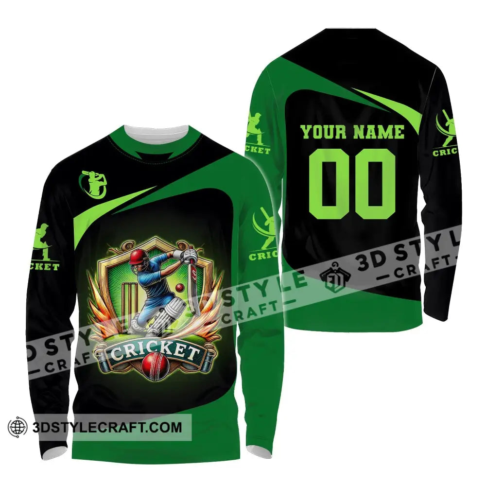 Unisex Shirt Custom Name And Number Cricket Lover Hoodie Polo Long Sleeve Gift For Players / S