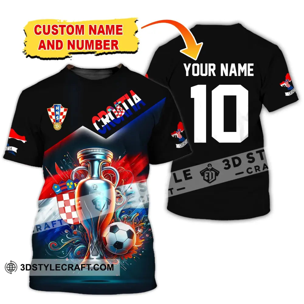 Unisex Shirt Custom Name And Number Croatia Football Polo Euro 2024 Hoodie Long Sleeve T-Shirt