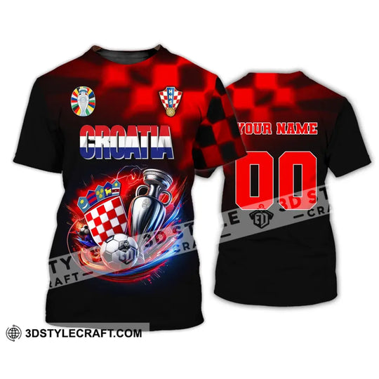 Unisex Shirt, Custom Name and Number Croatia Football Shirt, Croatia Football Polo Long Sleeve, Croatia Euro 2024 Shirt style option 2