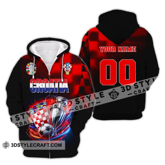 Unisex Shirt, Custom Name and Number Croatia Football Shirt, Croatia Football Polo Long Sleeve, Croatia Euro 2024 Shirt style option 3