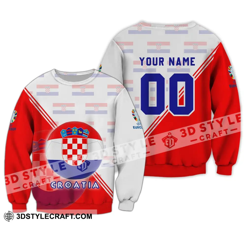 Unisex Shirt - Custom Name And Number Croatia National Team Euro 2024 Long Sleeve / S T-Shirt