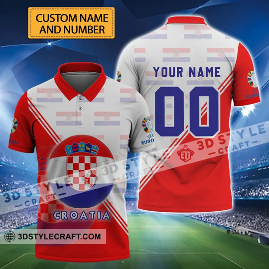 Unisex Shirt - Custom Name And Number, Croatia National Team Euro 2024 Shirt style option 1