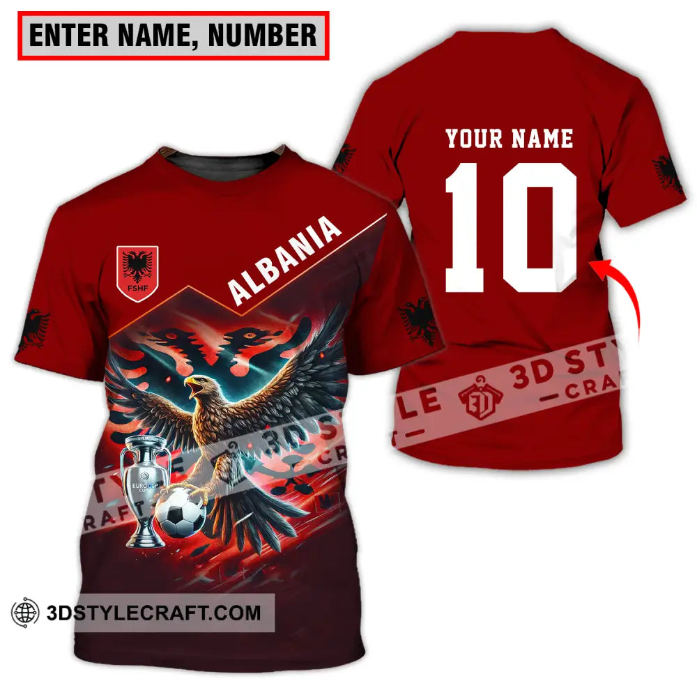 Unisex Shirt - Custom Name And Number Eagle Albania Euro 2024 Team T-Shirt