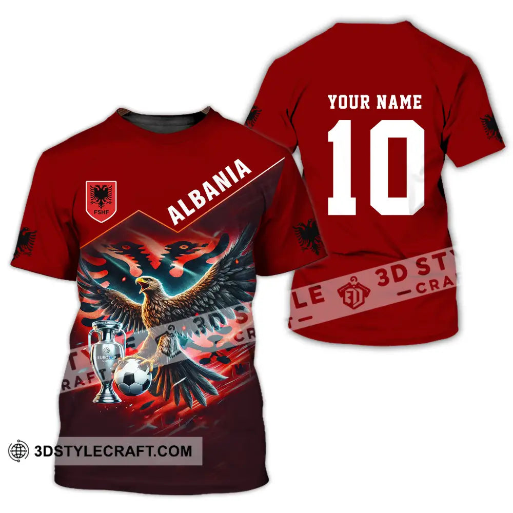 Unisex Shirt - Custom Name And Number Eagle Albania Euro 2024 Team T-Shirt / S T-Shirt