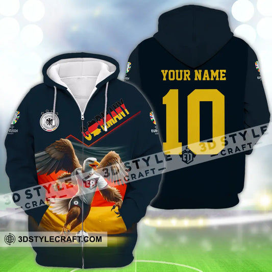 Unisex Shirt - Custom Name And Number Eagle Germany Euro 2024 Zipper Hoodie / S T-Shirt