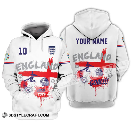 Unisex Shirt - Custom Name And Number, England Euro 2024 Team Flag Color Shirt style option 3