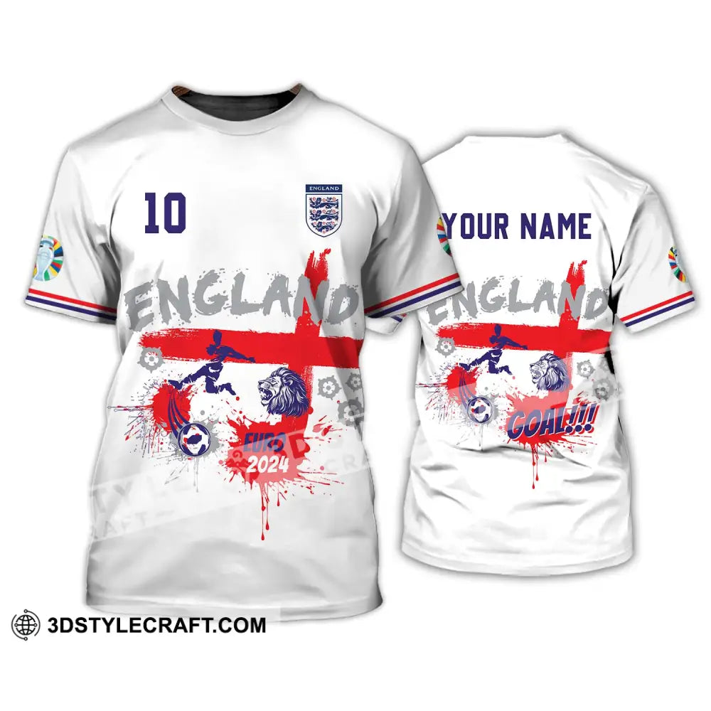 Unisex Shirt - Custom Name And Number England Euro 2024 Team Flag Color T-Shirt / S T-Shirt