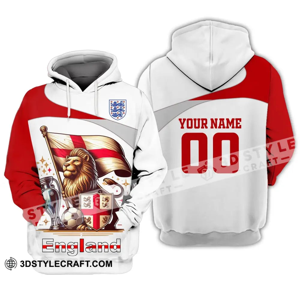 Unisex Shirt Custom Name And Number England Football Euro 2024 Polo Long Sleeve Hoodie / S T-Shirt