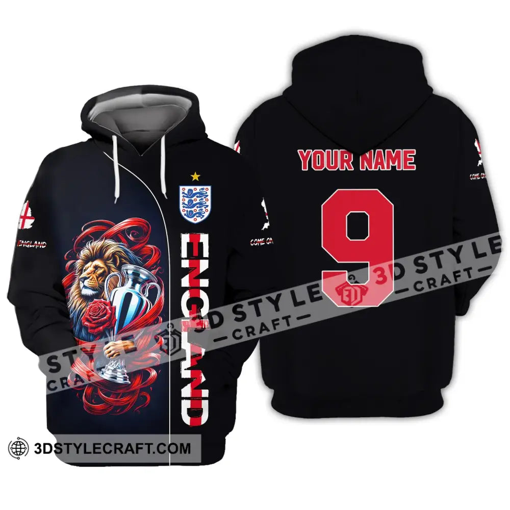 Unisex Shirt Custom Name And Number England Football Euro 2024 Polo Long Sleeve Hoodie / S T-Shirt