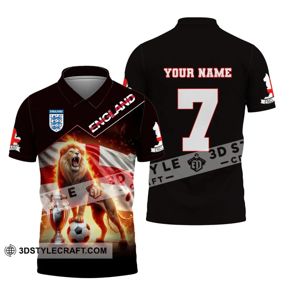 Unisex Shirt Custom Name And Number England Football Euro 2024 Polo Long Sleeve / S T-Shirt