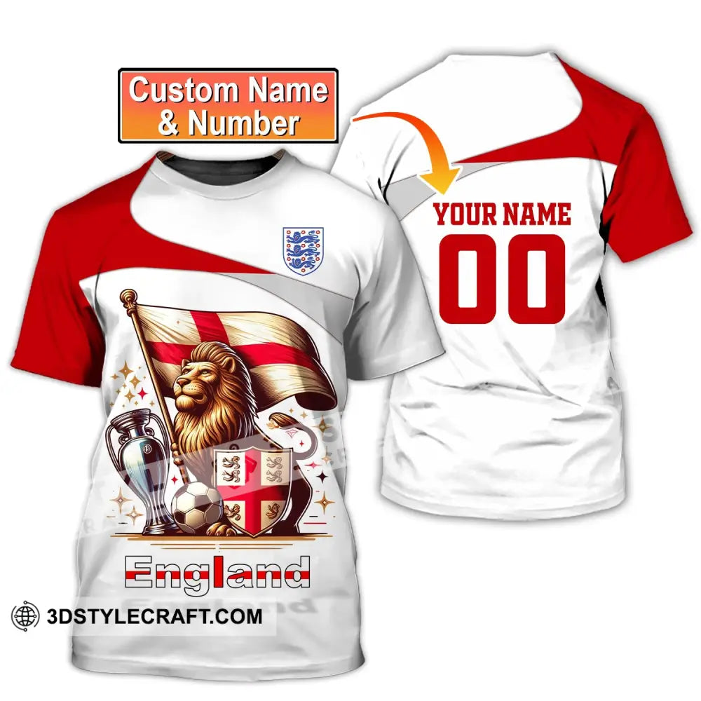 Unisex Shirt Custom Name And Number England Football Euro 2024 Polo Long Sleeve T-Shirt