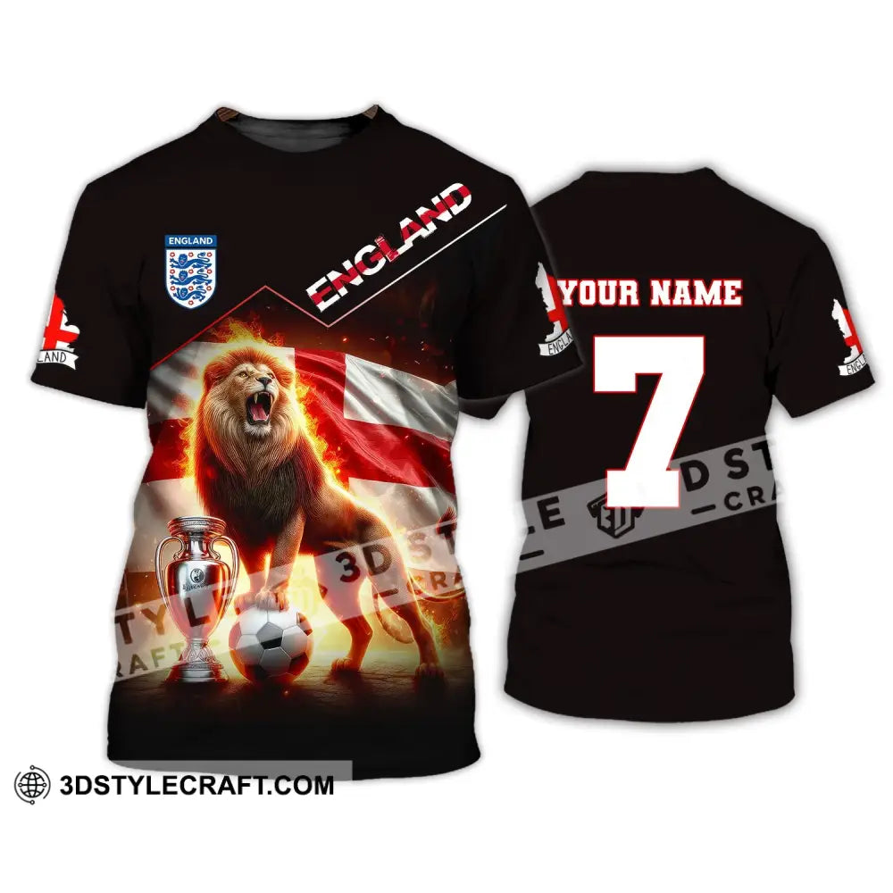 Unisex Shirt Custom Name And Number England Football Euro 2024 Polo Long Sleeve T-Shirt / S