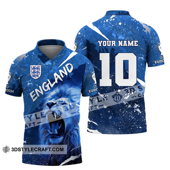 Unisex Shirt, Custom Name and Number England Football Shirt, England Football Polo Long Sleeve, England Euro 2024 Shirt style option 4