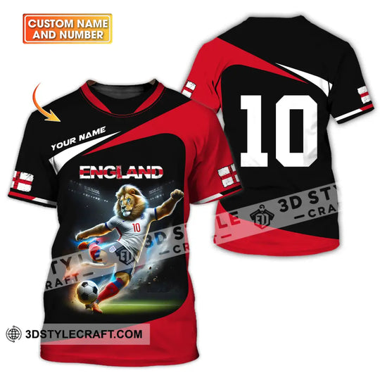 Unisex Shirt - Custom Name And Number, England Lion Playing Ball Shirt style option 2