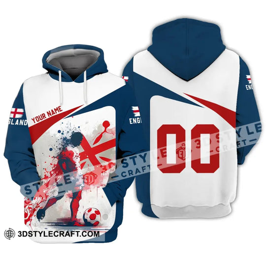 Unisex Shirt - Custom Name And Number, England Man Playing Ball Euro 2024 Shirt style option 2
