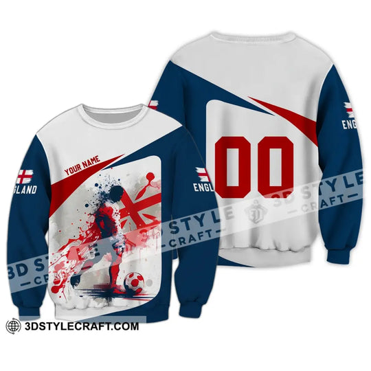Unisex Shirt - Custom Name And Number, England Man Playing Ball Euro 2024 Shirt style option 4