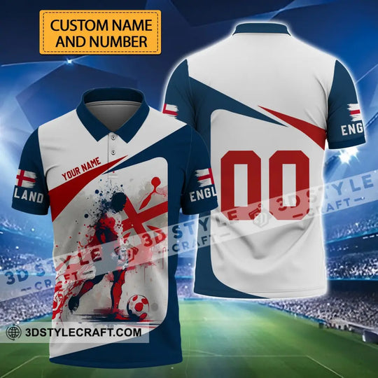 Unisex Shirt - Custom Name And Number, England Man Playing Ball Euro 2024 Shirt style option 1