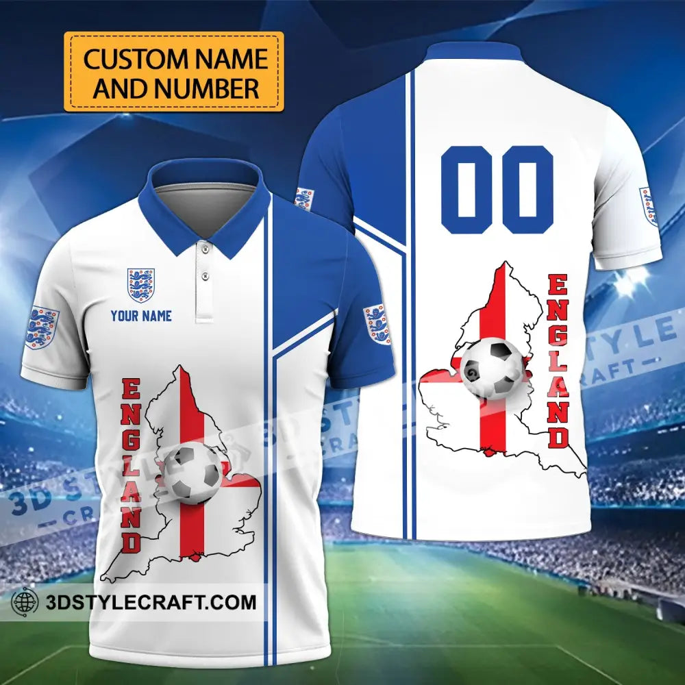 Unisex Shirt - Custom Name And Number Shirt, England Map Ball Shirt, E