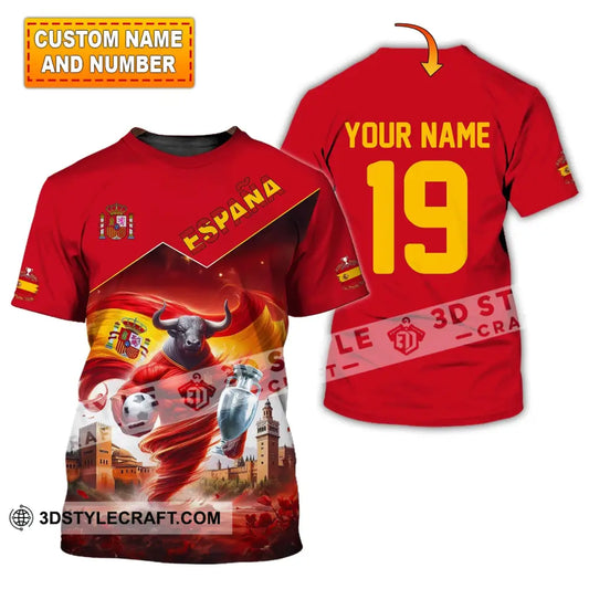 Unisex Shirt Custom Name And Number España Football Polo Euro 2024 Espana Hoodie Long Sleeve T-Shirt