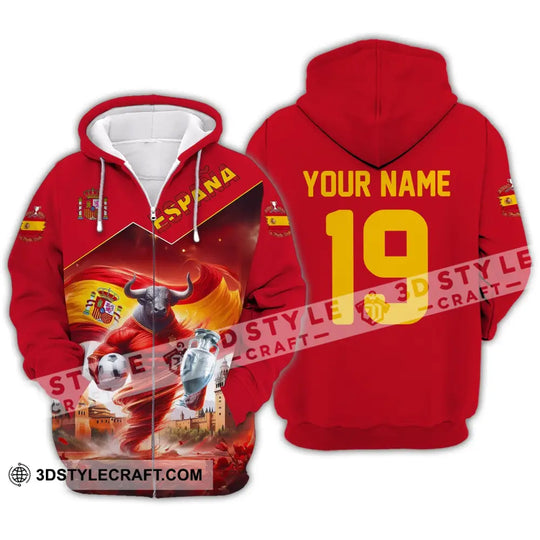 Unisex Shirt, Custom Name and Number España Football Polo Shirt, Euro 2024 Espana Football Hoodie Long Sleeve Shirt style option 3